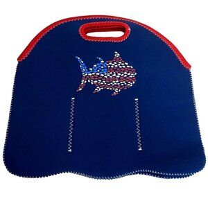 Southern Tide 6 Pack Bottle Bag Cooler Caddie Navy Blue Skipjack Logo